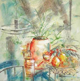 Textured Flowers oil painting